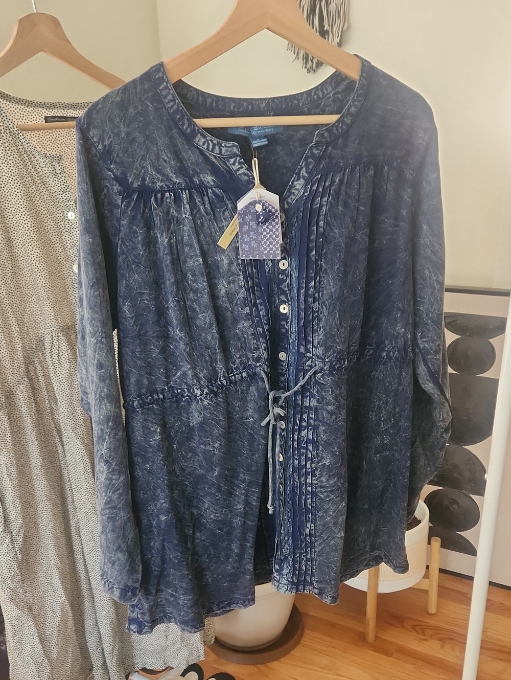 NWT April Cornell Merryman Indigo Dye Blouse